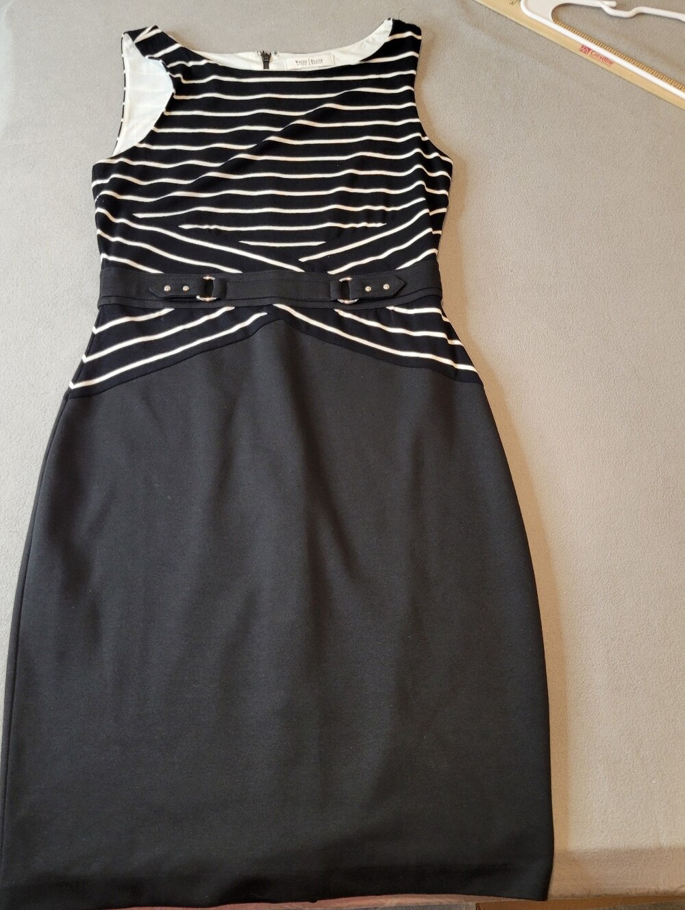White House Black Market Midi Bodycon Black Dress Size 4